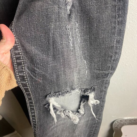 Miss Me Jeans Size 31 Bootcut Grey Denim Distressed Angel Wing Cross Y2K Western - Picture 3 of 9